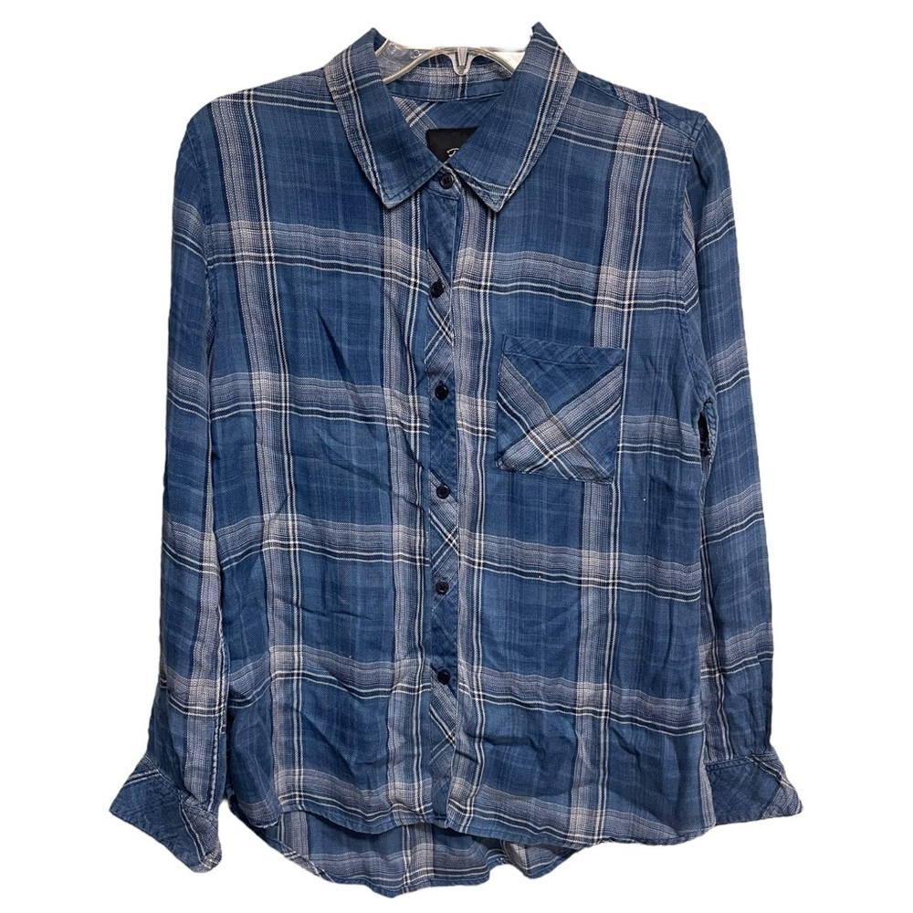 Rails Button-Up Shirt, Size Medium In Blue Plaid … - image 1